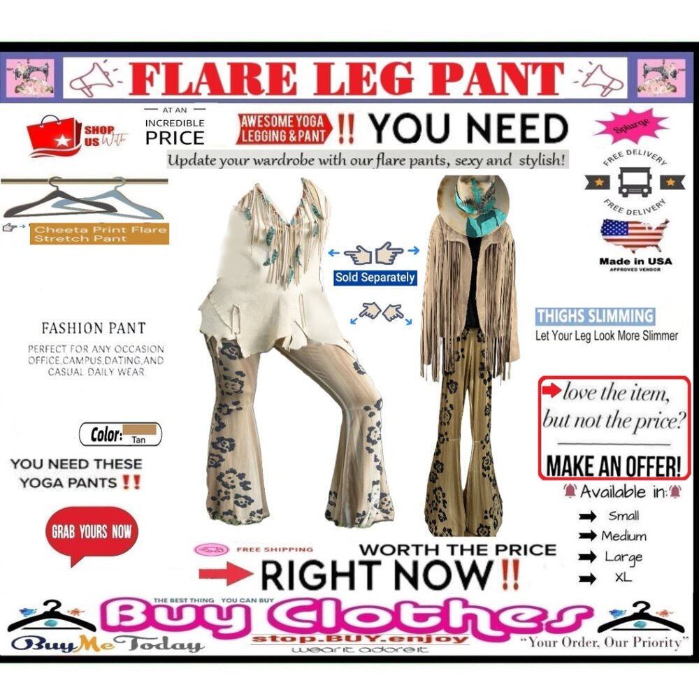 π BOTTOM Fold Graphic β DYE π LEGGING PANT Print FLARE LEG Cheetah πΈ BUY NOW - Picture 7 of 16